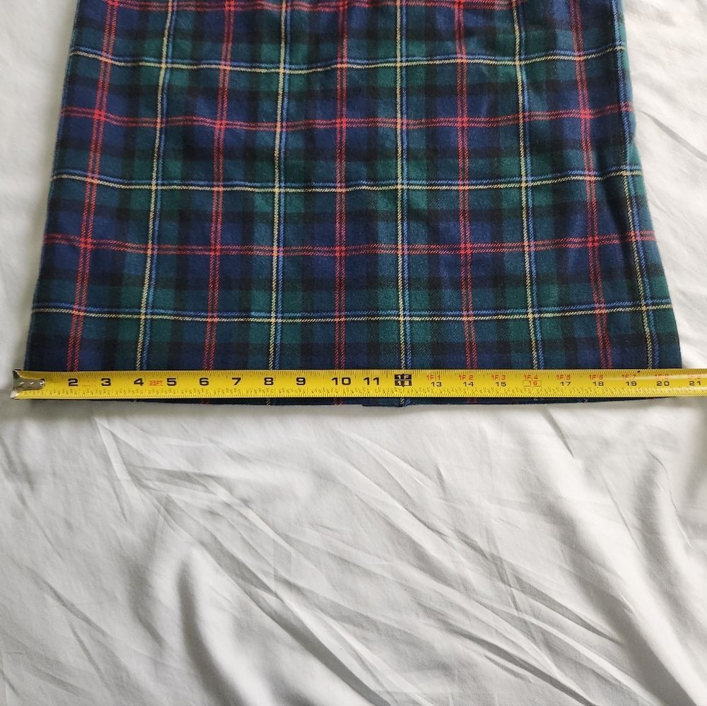 Vintage Pendleton Petite 100% Wool Plaid Pencil Midi Skirt Authentic Tartan - Picture 9 of 11
